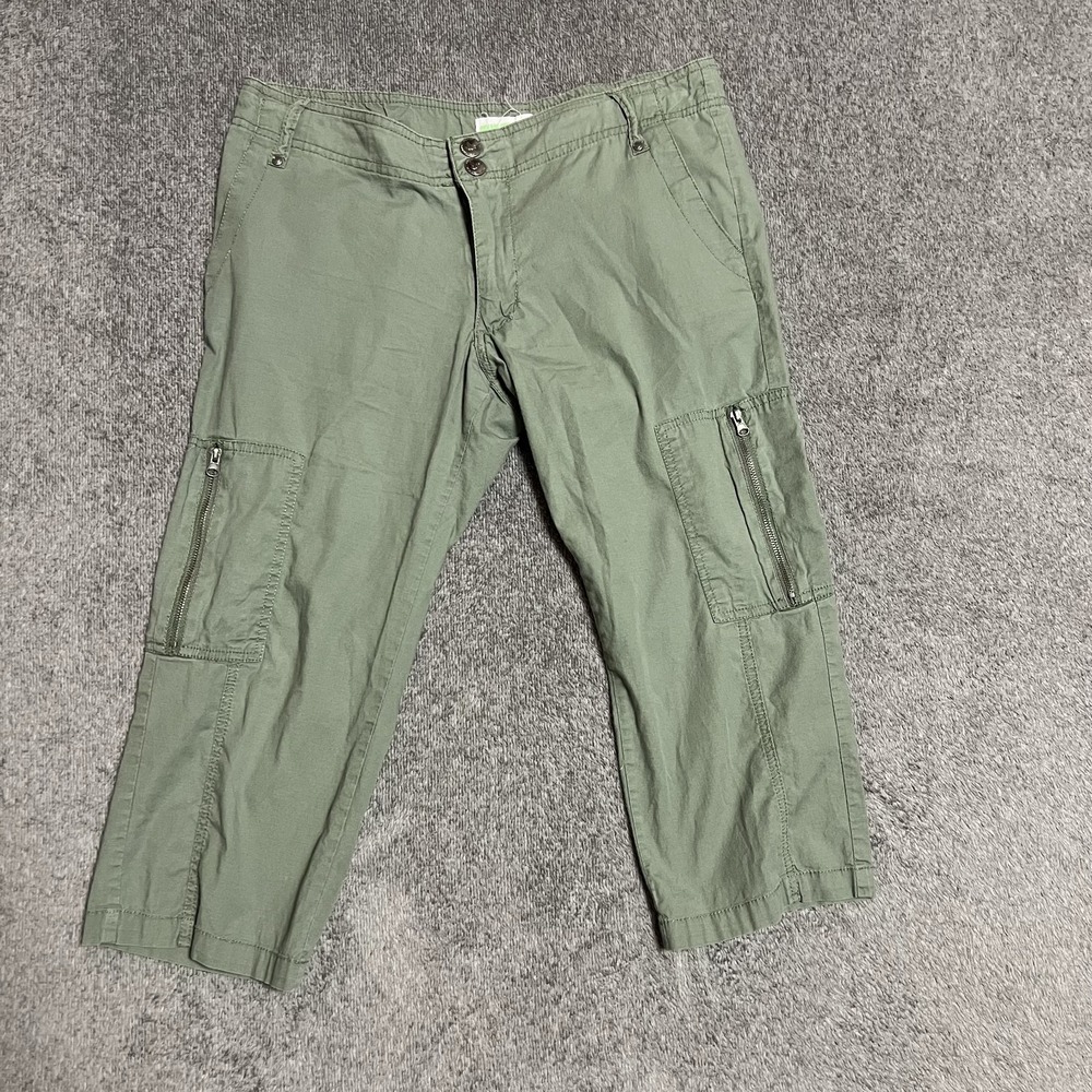 Dream Out Loud by Selena Gomez Green Cargo Cropped Pants Zipper Pockets Size 7